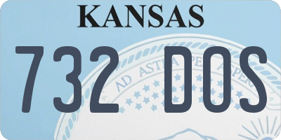 KS license plate 732DOS