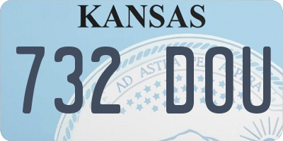 KS license plate 732DOU