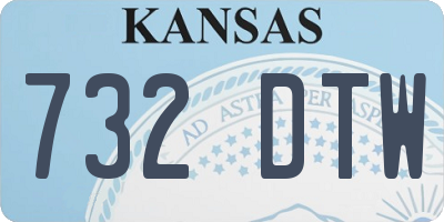 KS license plate 732DTW