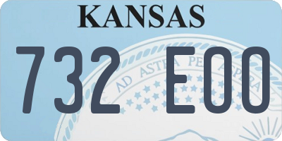 KS license plate 732EOO