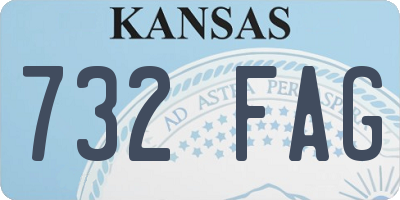 KS license plate 732FAG