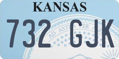 KS license plate 732GJK