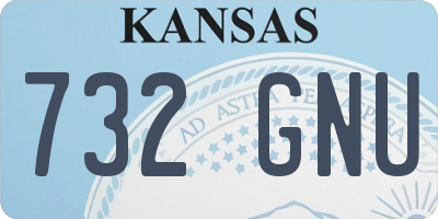 KS license plate 732GNU
