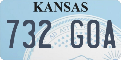 KS license plate 732GOA