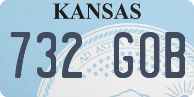 KS license plate 732GOB