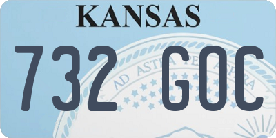 KS license plate 732GOC