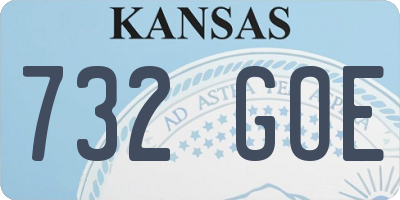 KS license plate 732GOE