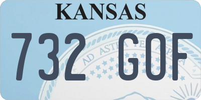 KS license plate 732GOF