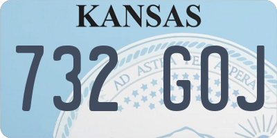 KS license plate 732GOJ