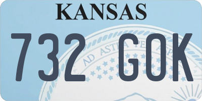 KS license plate 732GOK