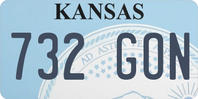 KS license plate 732GON