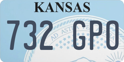 KS license plate 732GPO