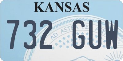 KS license plate 732GUW