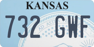 KS license plate 732GWF