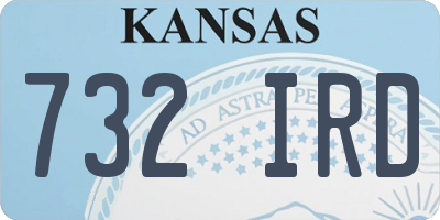 KS license plate 732IRD