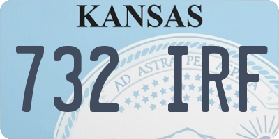 KS license plate 732IRF