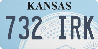 KS license plate 732IRK
