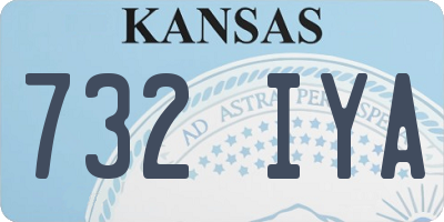 KS license plate 732IYA
