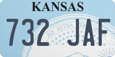 KS license plate 732JAF