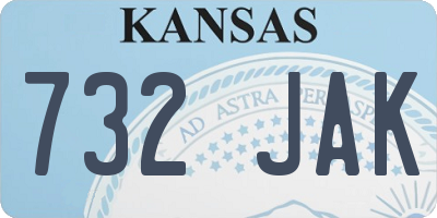 KS license plate 732JAK