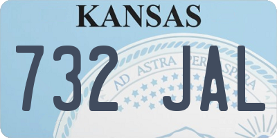 KS license plate 732JAL