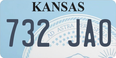 KS license plate 732JAO