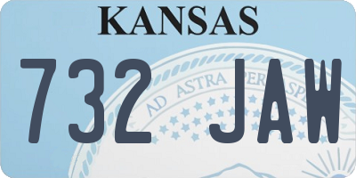 KS license plate 732JAW