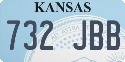 KS license plate 732JBB