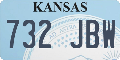 KS license plate 732JBW