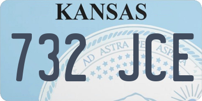 KS license plate 732JCE