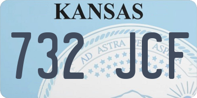 KS license plate 732JCF