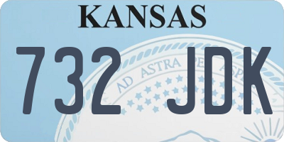 KS license plate 732JDK