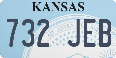 KS license plate 732JEB