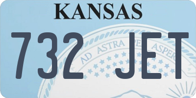 KS license plate 732JET