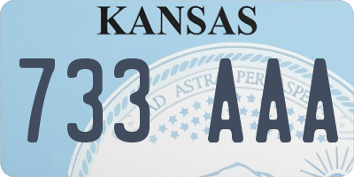 KS license plate 733AAA