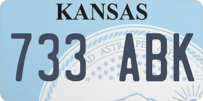 KS license plate 733ABK