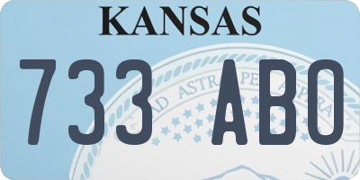 KS license plate 733ABO