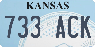 KS license plate 733ACK