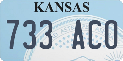 KS license plate 733ACO