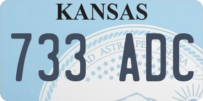 KS license plate 733ADC