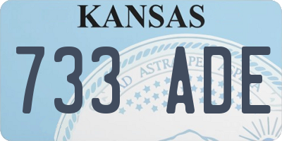 KS license plate 733ADE