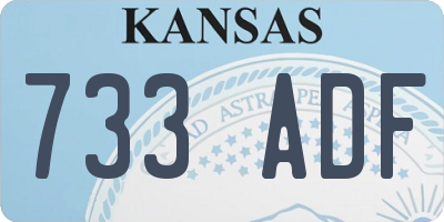 KS license plate 733ADF