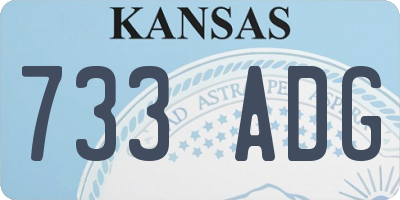 KS license plate 733ADG
