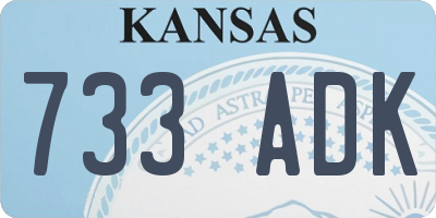 KS license plate 733ADK