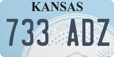 KS license plate 733ADZ