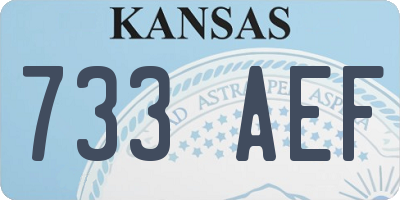 KS license plate 733AEF