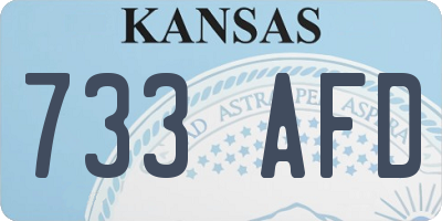 KS license plate 733AFD