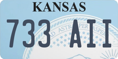 KS license plate 733AII