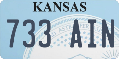 KS license plate 733AIN