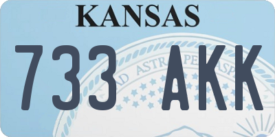 KS license plate 733AKK
